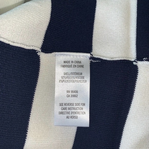 Theory Lasina Striped Navy Blue and White Sheath Dress Size Small - Picture 5 of 8